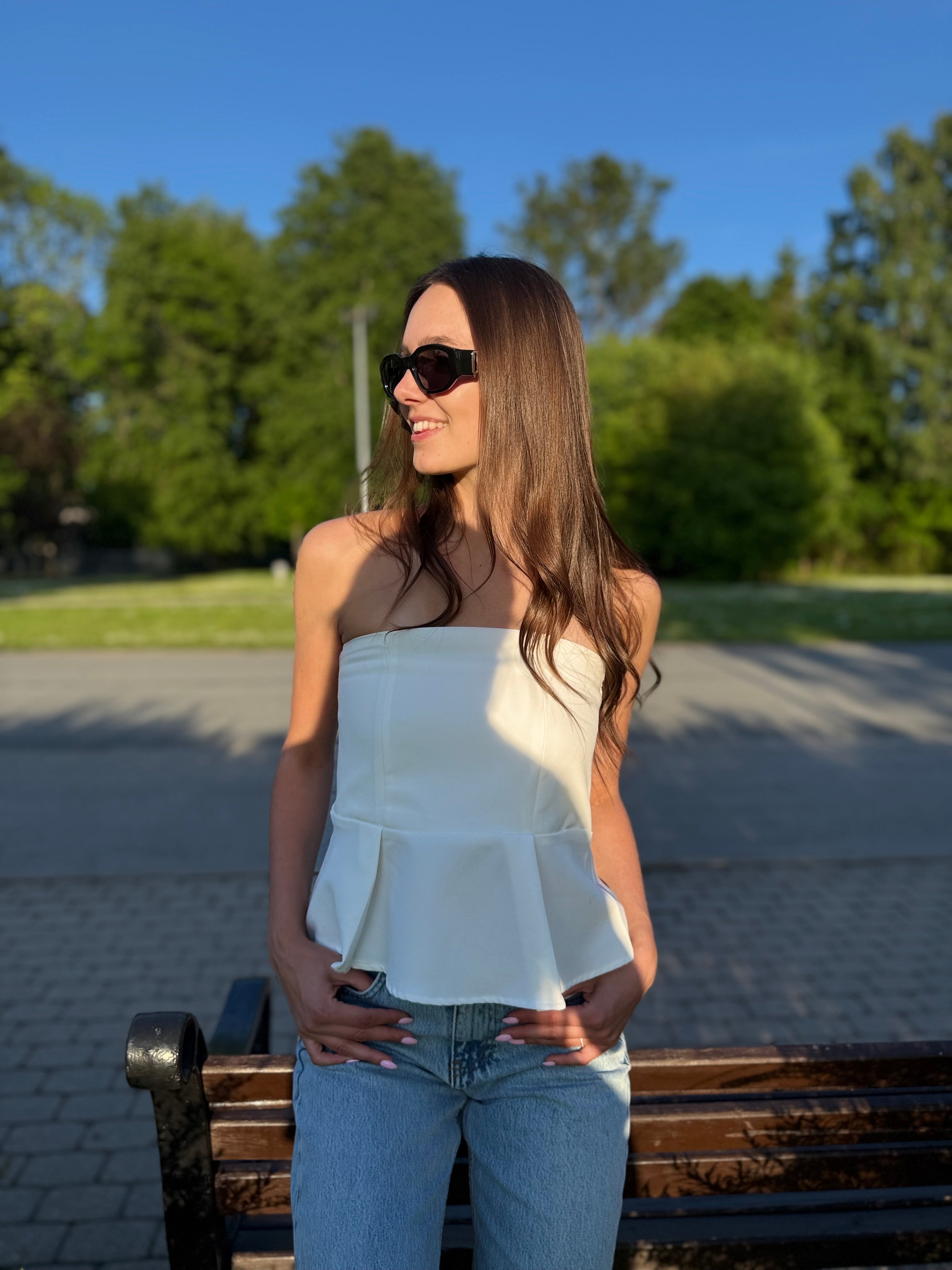 Tops bez lencēm "White"